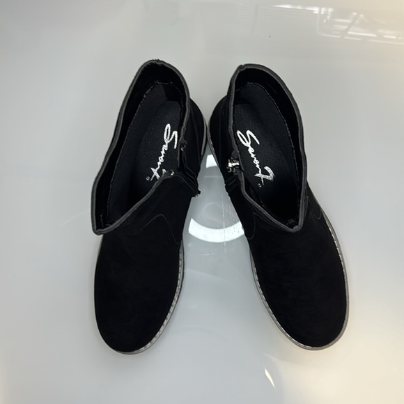 Seven7 Bestie black vegan suede lug sole Chelsea boot 10 - Picture 6 of 11